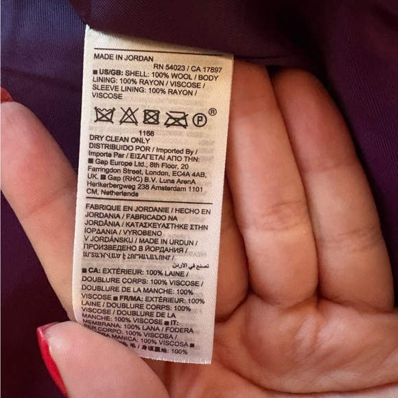 Banana Republic Lido Sculpted Wool Blazer Size 2 Deep Purple NWT - Picture 14 of 16